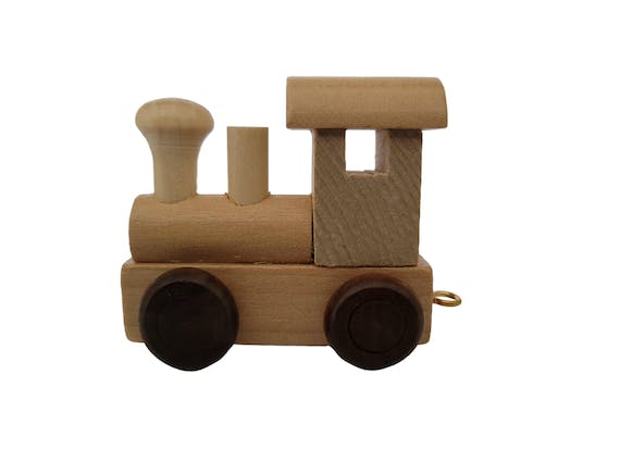 Natural Wooden Train on Wheels -Kids' Name Train Toy PRE-ORDER