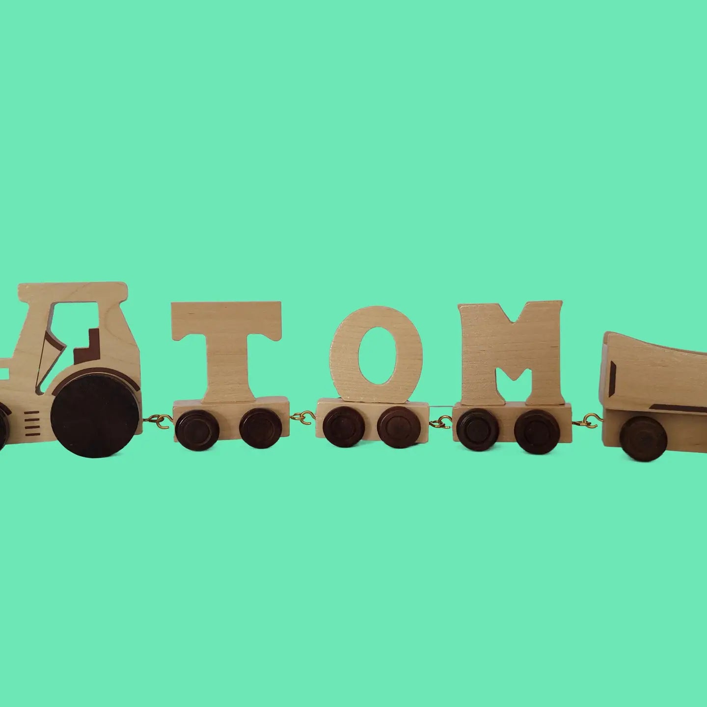 Wooden Tractor Trailer - For Kids' Name Train Toy PRE-ORDER
