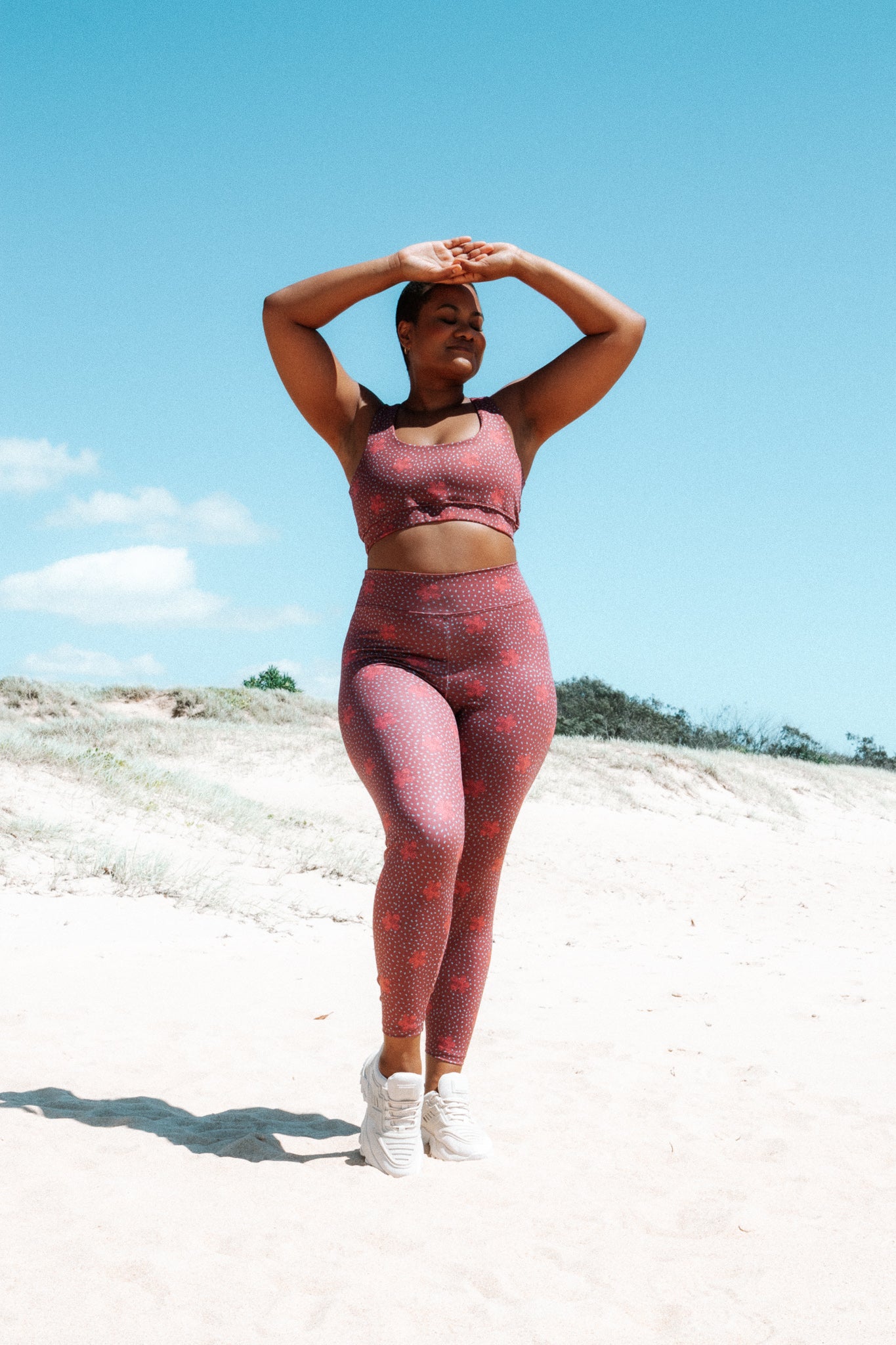 Athleisure 7/8th Leggings // Hibiscus