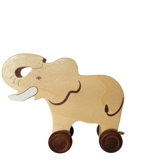 Natural Wooden Elephant - Kids' Name Train Toy