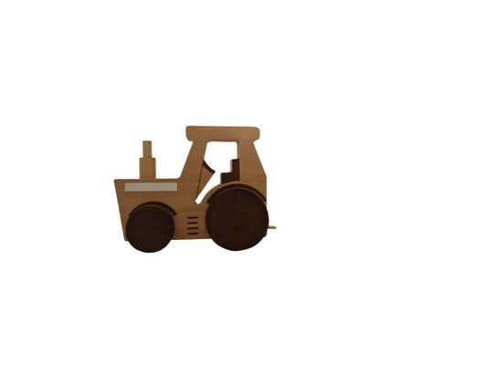 Natural Wooden Tractor - For Kids' Name Train Toy PRE-ORDER