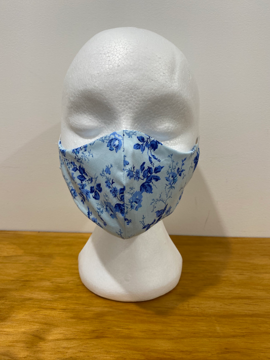 Blue Floral Face Mask