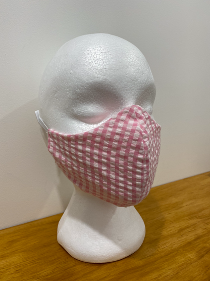 Pink Gingham Face Mask