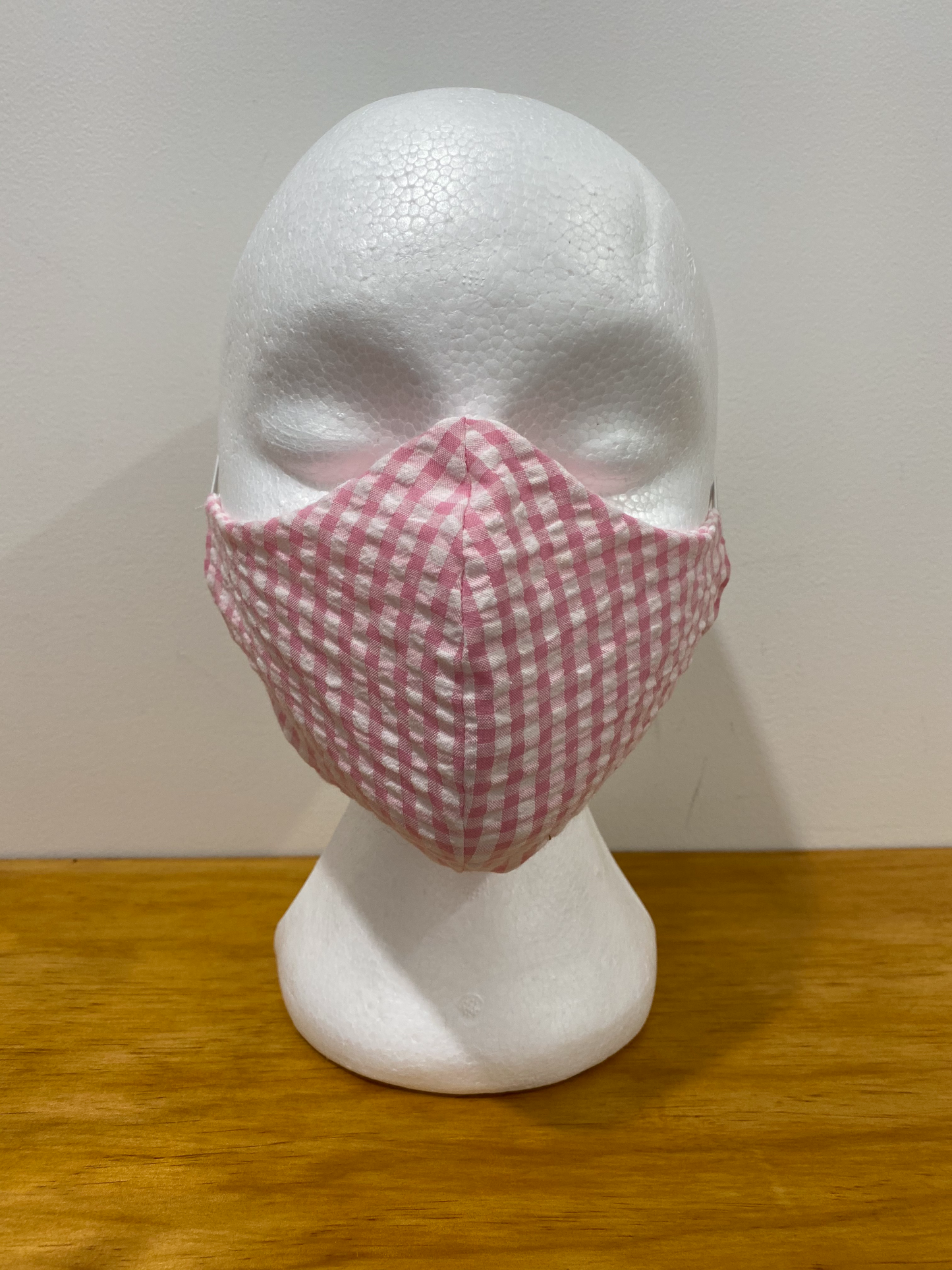 Pink Gingham Face Mask