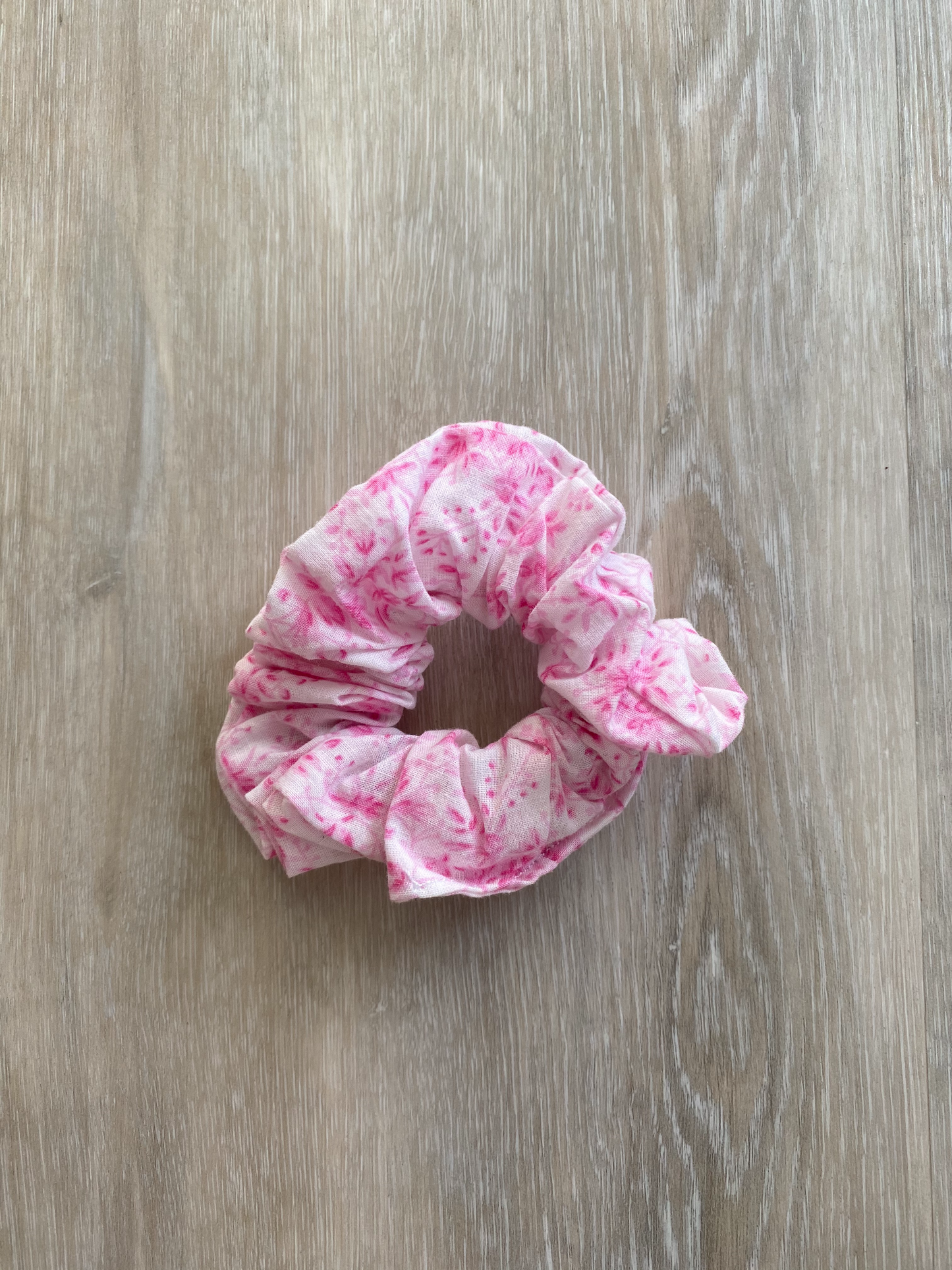 Pink Floral scrunchie